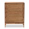 Baxton Studio Ramiel MidCentury Modern Ash Walnut Finished Wood and Rattan 4Drawer Chest 215-12426-ZORO - alternate 7